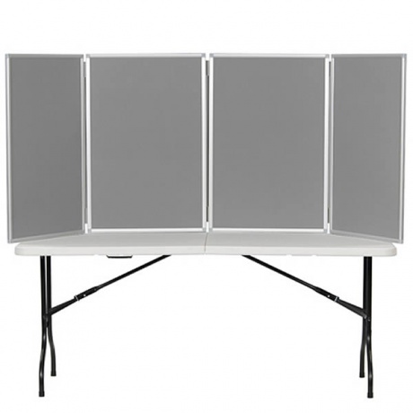 Aluminium Framed 4 Panel Table Top Display with Fabric to Both Sides